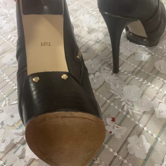 👢Michael Kors Black Brown Stockard boots Stiletto Platform Heels - Picture 10 of 13